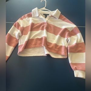 cropped collard long sleeve